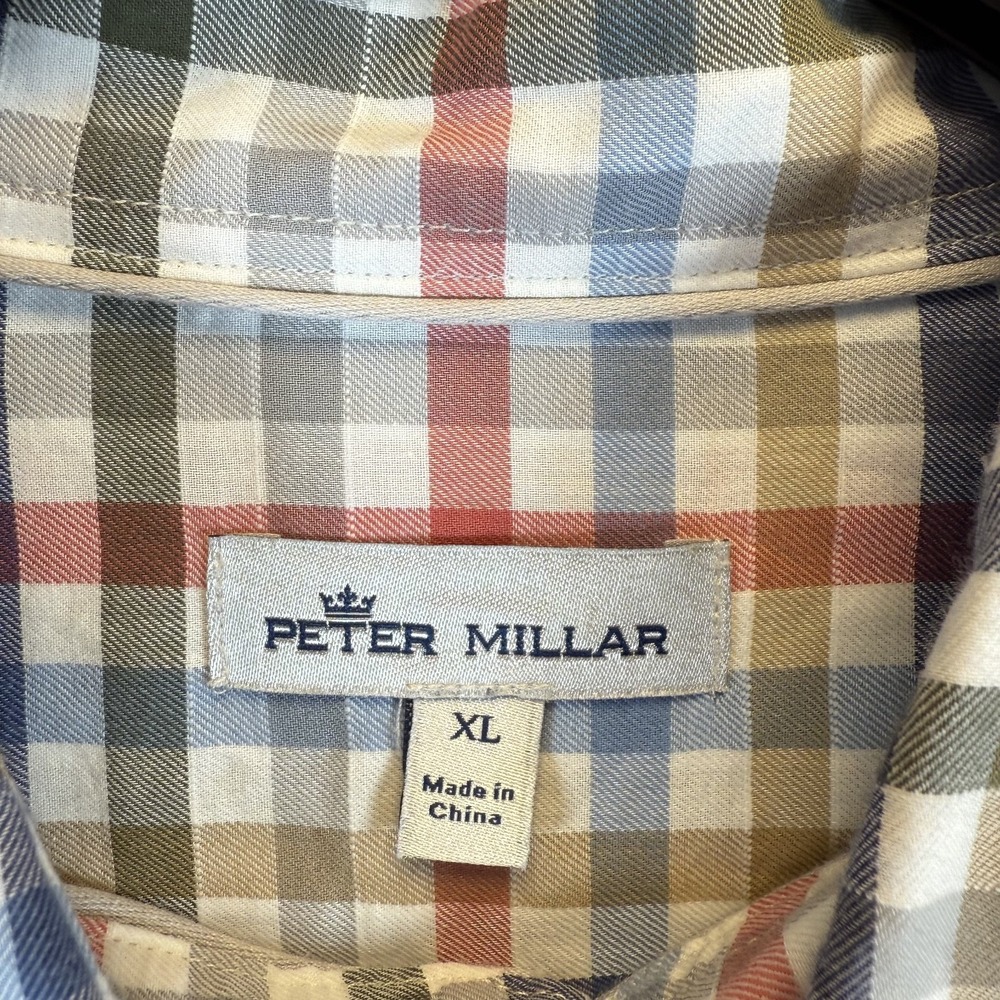 Peter‎ Millar Button Down Shirt Mens XL  Multi Gingham Check Lightweight Checked - Picture 3 of 9